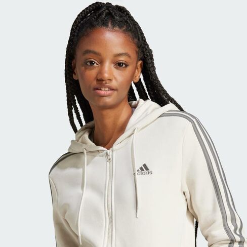 أديداس للنساء الأساسيات 3 مخطوطات كاملة zip fleece هوديي in Kuwait