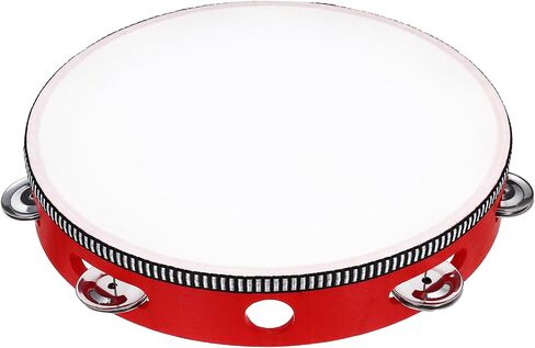 meccanixity 1 PCS الدف الطبول 8 بوصة الخشب يدوية محتجزة الدف واحد صف واحد معدني jingle sterm strum strument for adults church cust in Kuwait
