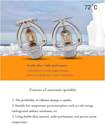1PC Fire Sprinkler Head DN15 72 ° C - فوهة عالمية لأعلى ولأسفل لنظام الحماية من الحرائق (فوهة لأسفل) in Kuwait