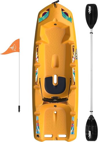 Pelican Solo - Sit-on-top Kayak - Youth Kayak - Perfect for Kids Comes with Paddle and Safety Flag - 6 ft. - Mango in Saudi Arabia