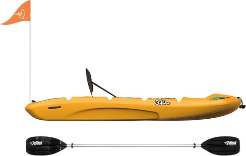 Pelican Solo - Sit-on-top Kayak - Youth Kayak - Perfect for Kids Comes with Paddle and Safety Flag - 6 ft. - Mango in Saudi Arabia