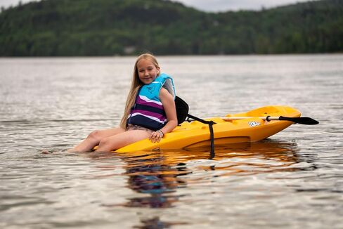 Pelican Solo - Sit-on-top Kayak - Youth Kayak - Perfect for Kids Comes with Paddle and Safety Flag - 6 ft. - Mango in Saudi Arabia