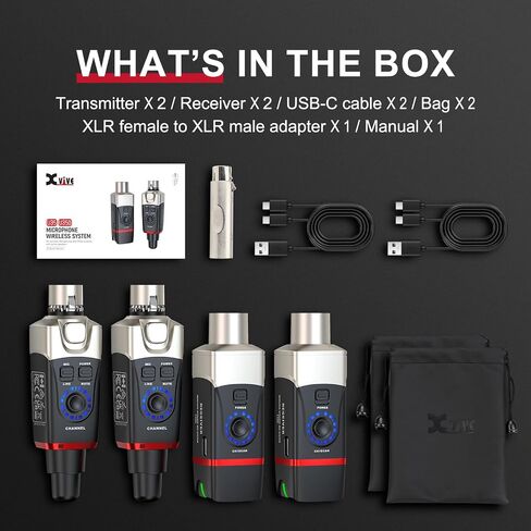 XVIVE U35D Stereo XLR Plug-on Wireless Audio System (5.8 جيجا هرتز) in Kuwait