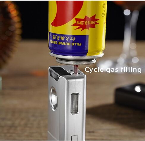 Butane Windproof Flip-top Jet Soft Flame Lighter, Inflatable and Adjustable Flame Size Suitable for Camping (Butane Not Included)(Black) in Saudi Arabia