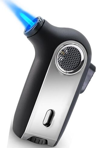 Jet Flame Lighter, Push Down to Light, with Fuel Viewing Window, Reusable, Suitable for Candles, Hiking, Camping (no Butane)(Red) in Saudi Arabia