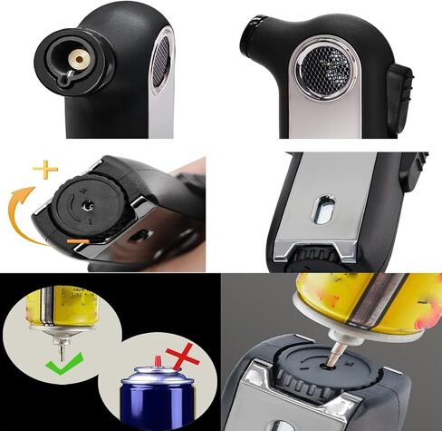 Jet Flame Lighter, Push Down to Light, with Fuel Viewing Window, Reusable, Suitable for Candles, Hiking, Camping (no Butane)(Red) in Saudi Arabia