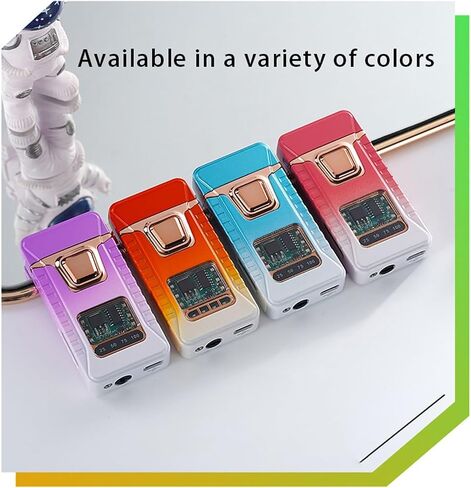 Butane Intelligent Voice-Activated Dual Flame Lighter, Four Ignition Modes Transparent Window Windproof Suitable for Outdoor Use (Butane Not Included)(Pink) in Saudi Arabia