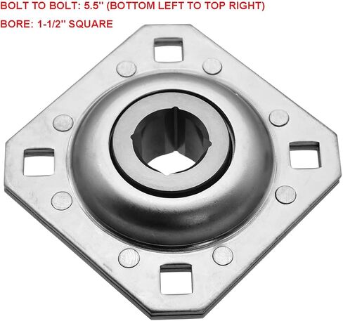 Hex Autoparts ذات الحواف المتعلقة بالقرص المحمل 1 1/2 "تجويف مربع متوافق مع FD211RM ، FD211 1-1/2SQ ، Harrow Disc Bearing 1-1/2 Inch for Disc Harrow والأدوات الزراعية الأخرى ، 1.5" (1pc) in Kuwait