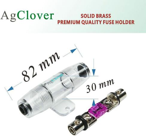 Fuse Holder, AgClover Premium 4/8 Gauge Fuse Holder Inline Waterproof Solid Brass Car Audio Fuse Holders 4/8 AWG Out with Reducer for Alarm Amplifier Compressors in Saudi Arabia