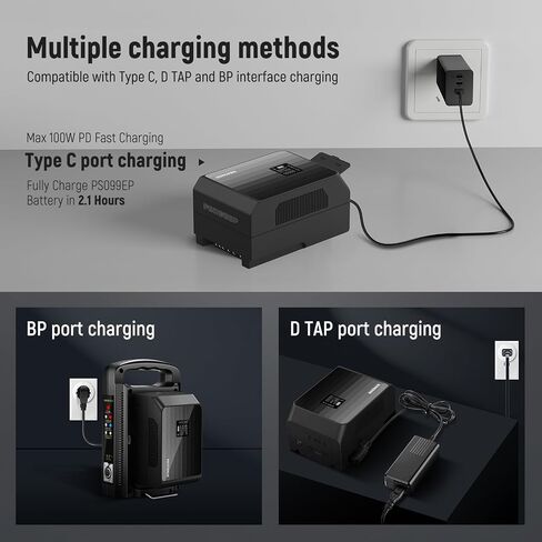 NEEWER Basics V Mount Battery PS099E, 6800mAh/99Wh Mini V Lock with OLED Display, D Tap/Type C Cable, PD65W USB C Fast Charging, D Tap/BP/USB A/DC Output for Video Camera Monitor Camcorder Filmmaking in Saudi Arabia