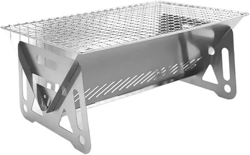 Portable Folding Barbecue Grill Heating Stoves Multifunction Camping BBQ Grill Rack Net Firewood Stove Stainless Steel BBQ Grill(SKL-01 Small) in Saudi Arabia