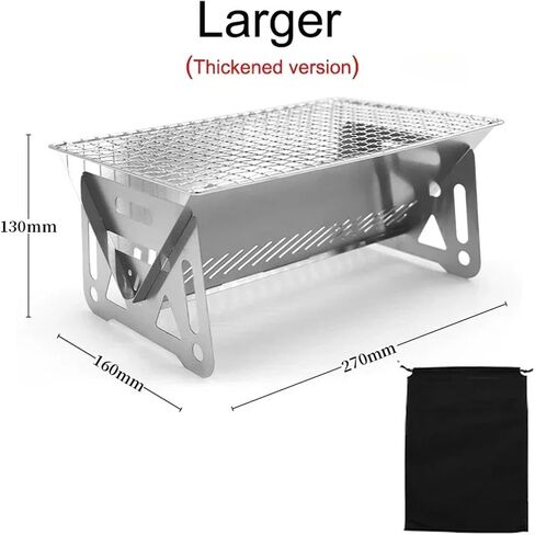 Portable Folding Barbecue Grill Heating Stoves Multifunction Camping BBQ Grill Rack Net Firewood Stove Stainless Steel BBQ Grill(SKL-01 Small) in Saudi Arabia