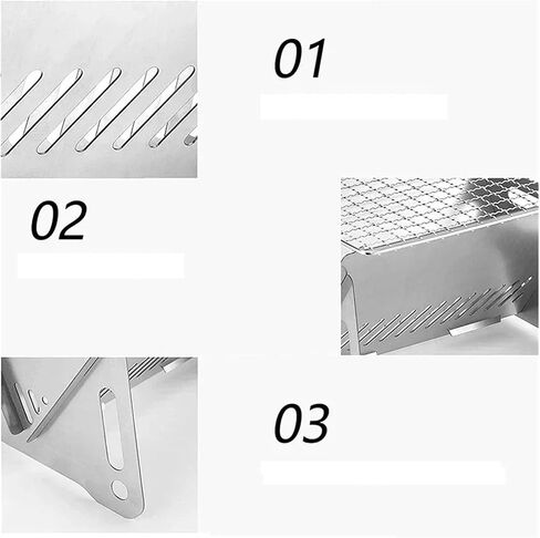 Portable Folding Barbecue Grill Heating Stoves Multifunction Camping BBQ Grill Rack Net Firewood Stove Stainless Steel BBQ Grill(SKL-01 Small) in Saudi Arabia