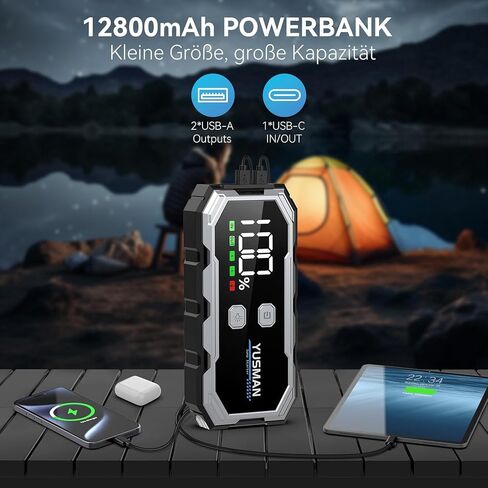 Jump Starter with Air Compressor, 8000A 150PSI Car Jump Starter, 24000mAh Portable Jump Starter Battery Pack(All Gas/12.0L Diesel), 12V Battery Jump Starter with Display, USB-C Port, 2 LED Light in Saudi Arabia
