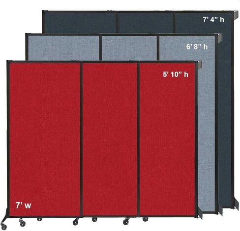 مقابل القسم المحمول المفتوح على الجدار السريع | عجلات أو خيار القرطاسية | شاشة مقسم غرفة خصوصية متينة | صنع في الولايات المتحدة | 7 '× 6'8 "لوحات نسيج المحيط in Kuwait