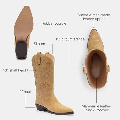 Coach Women's Aria Tall Cowboy Boot Fashion, Charcoal/Black, 8 in Saudi Arabia