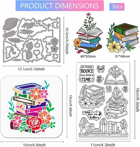 GLOBLELAND Wildflower Weeds Silicone Clear Stamps Metal Postage Stamp Frame Cutting Die Cuts PET Paint Craft Stencils Template for Card Making and DIY Embossing Scrapbooking Craft Decor in Saudi Arabia