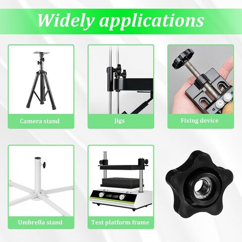 6pcs Star Nut Installation Tool,Durable Star Knobs, 3/8 Threaded Knob, for T Track Bolts, Jigs Knobs, Sawing Machine, Drilling Machine, Plastic Screw-On Type, Black in Saudi Arabia