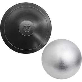 معدات رمي ​​المسار والميدان ، اللائحة 5 كيلوغرام من طلقة الحديد الزهر و 1 كيلوغرام من القرص المطاطي التدريبي ، مريح ومريح ، مناسب للأنشطة الرياضية والخارجية in Kuwait