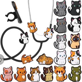 Soulchen 15 PCS Cat Metethoscope Charm Tag للممرضة اللطيفة والقابلة للتعديل سحر سماعة الطبيب إكسسوارات معرف الهدايا لمختلف الأنماط ، الحاضر للممرضة ، الطبيب ، العمال الطبيين in Saudi Arabia