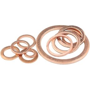 Copper Flat Washer M15 Seal Gasket Inner Diameter 15mm Sealing Ring Thin Sheet T3 Red Copper Washer(15x21x1.5 (15pcs)) in Saudi Arabia