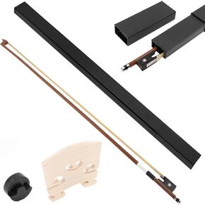 Brazilwood Ebony Frog Violin Bow, Professional 4/4 Full Size Ebony Wood Frog Violin Arbor with Case and Maple Bridge,Well Balance Fiddle Bow with Sheepskin Bow Grip White Horse Hair for Student Adult in Kuwait