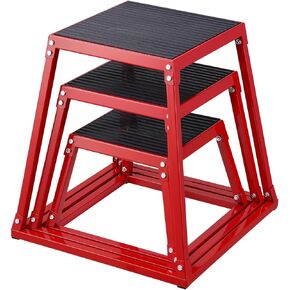 DIKEP Pro-Grade Plyometric Jump Box Gym Fitness Exercise Set, Steel Anti-Slip Step Up Box, 3-Pack(12/18/24 Inch) Plyo Box Jumps for Home Gym Jumping, Squat, Strength Training in Kuwait