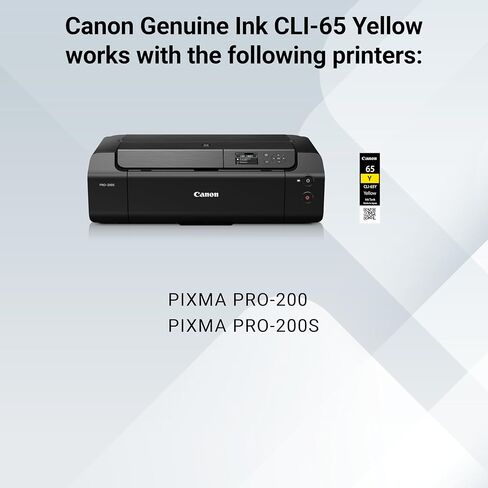 Canon CLI-65 Genuine Yellow Ink Tank, Compatible with PIXMA PRO-200, and PIXMA PRO-200S Printers in Saudi Arabia