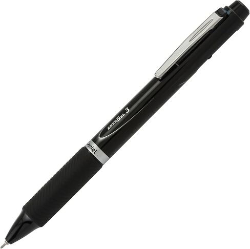 Pentel Energel 3 متعددة الوظائف ، قلم هلام 3-ink ، (0.5 مم) خط رفيع ، برميل أسود-BLC35A in Saudi Arabia
