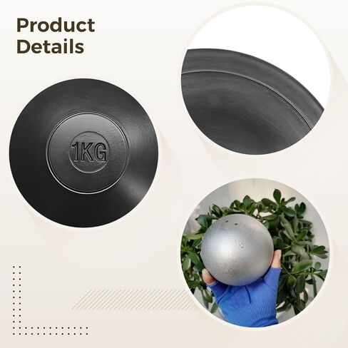 Track & Field Throwing Equipment, Regulation 5 kg Cast Iron Shot Put & 1 kg Training Rubber Disc, Sturdy & Comfortable, Suitable for Sports & Outdoor Activities in Kuwait