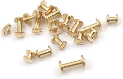 Chicago Screws， Leather Rivets, 10pcs Solid Brass Binding Chicago Screws Nail Stud Rivets for Photo Album Leather Craft Studs Belt Wallet Fasteners 8mm Dome Cap(5mm) in Saudi Arabia