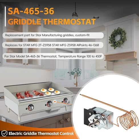 SA-465-36 ترموستات صينية كهربائية لنجوم MAX Griddle 2T-Z5958 استبدال التحكم في درجة الحرارة للنجوم MFG Z5958 AllPoints 46-1368 in Saudi Arabia