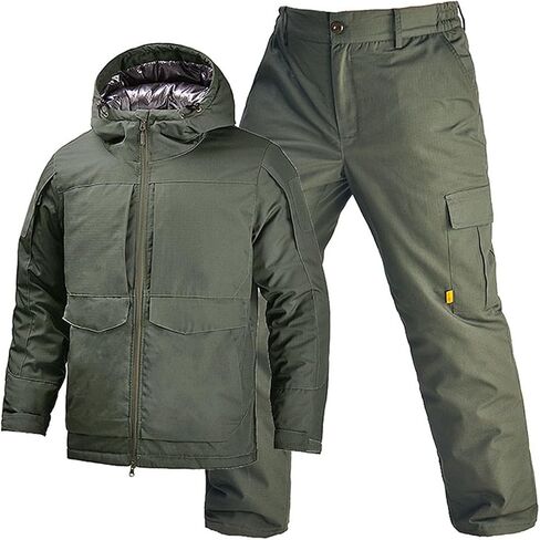 Men's Winter Ski Suits, Winter Outdoor Warm Sports Plush and Thicken Hooded Ski Suits Set in Kuwait