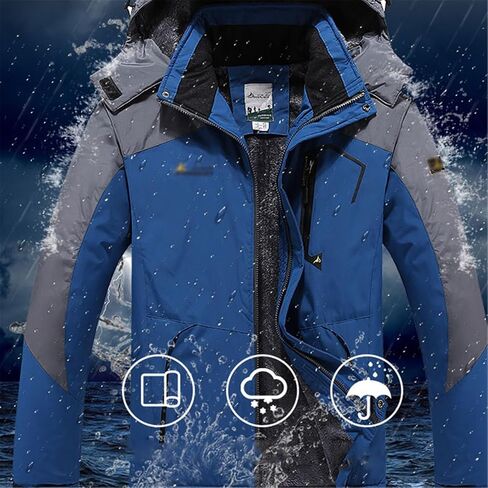 Mens Plus Size Ski Suits Set, Men's Winter Outdoor Sports Plush and Thicken Hooded Ski Suits Set with Belt in Saudi Arabia