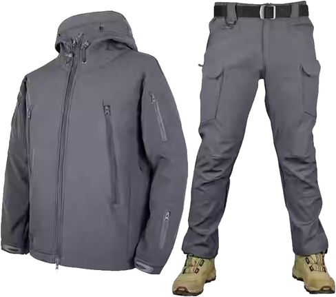 Men Ski Suits, Men's Windproof Warm Wear-Resisting Hooded Ski Suit 2-Piece Set in Saudi Arabia