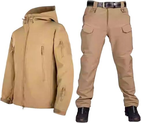Men Ski Suits, Men's Windproof Warm Wear-Resisting Hooded Ski Suit 2-Piece Set in Saudi Arabia