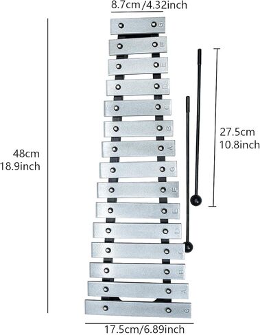 15-note xylophone glockenspiel ، أداة إكسيليوفون احترافية مع حقيبة حمل واثنين من مطرقة آمنة للمبتدئين ، قاعدة خشبية مع هدية مركبة مركبة الموسيقية ، تعليم الموسيقى in Kuwait