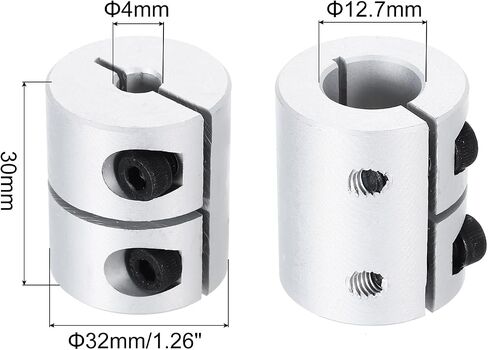 MECCANIXITY Shaft Coupling 8 to 12.7mm(ID) 30mm(L) Aluminum Alloy Shaft Coupler Connector Rigid Joint Motor Accessories for 3D Printer DIY Robots Model CN in Saudi Arabia
