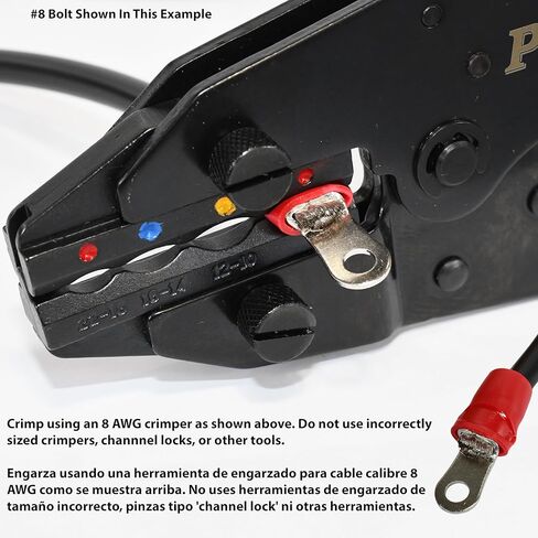 25pcs 8 AWG #10 M5 Ring Ring Crimp Connector 62A 600V CE للمحطات الكهربائية (25 ، #10) in Kuwait