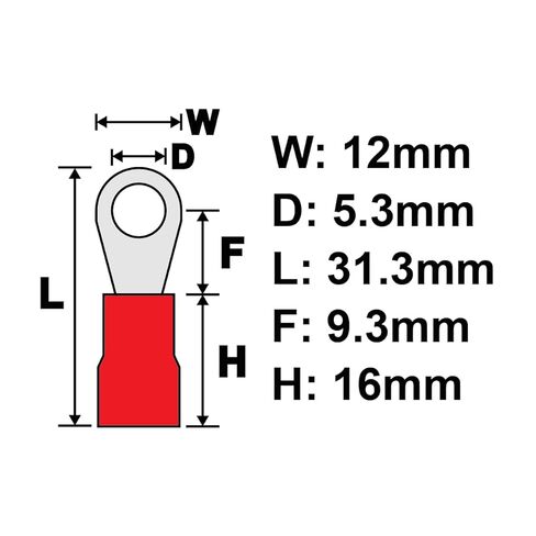 25pcs 8 AWG #10 M5 Ring Ring Crimp Connector 62A 600V CE للمحطات الكهربائية (25 ، #10) in Kuwait