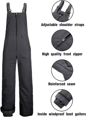 GEMYSE Men's Insulated Waterproof Ski Bib Overalls Winter Snowboarding Pants in Saudi Arabia