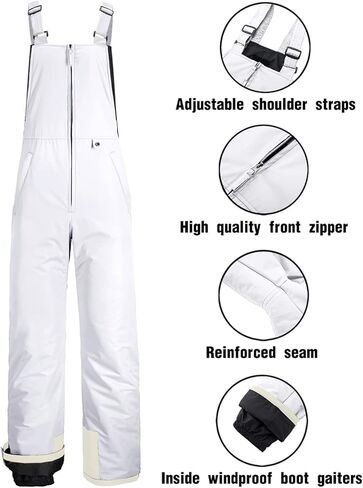 GEMYSE Men's Insulated Waterproof Ski Bib Overalls Winter Snowboarding Pants in Saudi Arabia