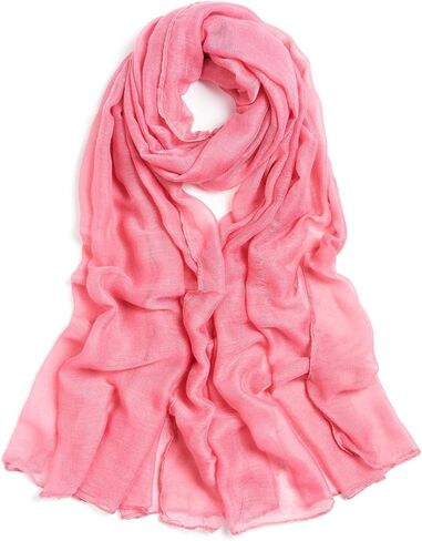 وشاح القطن للنساء أزياء ألوان صلبة الحجاب الأوشحة خفيفة الوزن شال الصيف خريف الشتاء الشعر in Kuwait