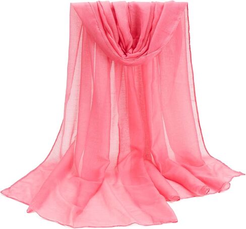 وشاح القطن للنساء أزياء ألوان صلبة الحجاب الأوشحة خفيفة الوزن شال الصيف خريف الشتاء الشعر in Kuwait