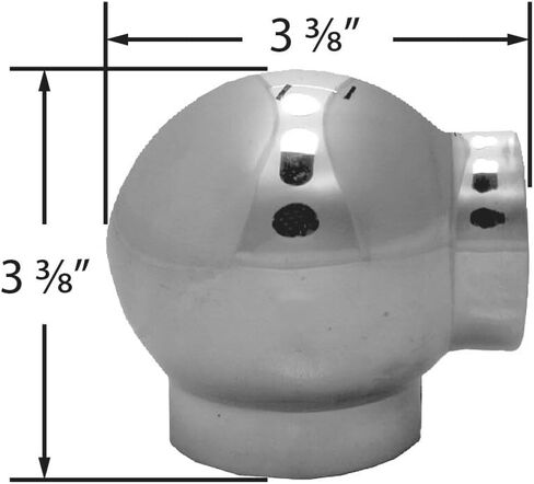2" Dia. x 3-3/8" H Polished Stainless Steel 90 Degree Ball Elbow for 2-inch Bar Rail in Saudi Arabia