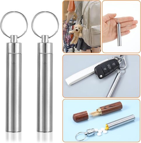 4 PCS Houndepick Holder مع سلسلة مفاتيح أسنان خشبية محمولة CASE MINI TOUN TOUN SIPSERSER DOFESSER CASE لتخزين الإبرة حبة الأذن اختيار القطن مقاومة للماء (3 أنماط) in Kuwait
