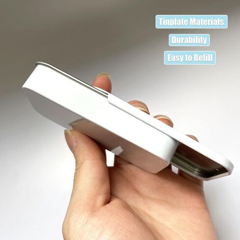 تختار خيط السفر ، حامل المسواك ، حاوية تخزين تخزين خيط قابلة لإعادة الملء ، محمولة ، غطاء منزلق مفتوحًا بيد واحدة (3 أجزاء بيضاء 3.14 "x1.96" x0.59 ") in Kuwait