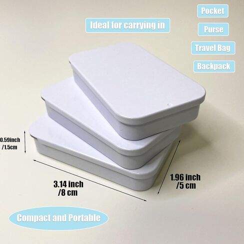 تختار خيط السفر ، حامل المسواك ، حاوية تخزين تخزين خيط قابلة لإعادة الملء ، محمولة ، غطاء منزلق مفتوحًا بيد واحدة (3 أجزاء بيضاء 3.14 "x1.96" x0.59 ") in Kuwait