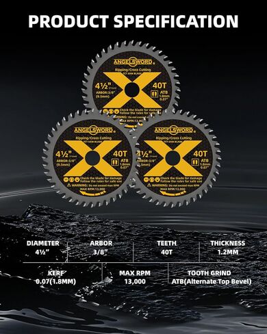4-1/2 Inch Circular Saw Blade for Ultra-Nice Wood Cutting, 24T, 3 Pack, 3/8" Arbor in Kuwait