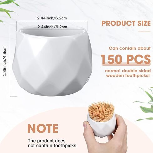 2 Pcs Ceramic Toothpick Holder Simple White Porcelain Toothpick Dispenser and Cocktail Pick Holder for Table Home Kitchen Restaurant Party in Saudi Arabia